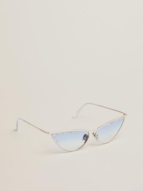 Golden Goose Sunglasses cat-eye style with silver frame and crystals