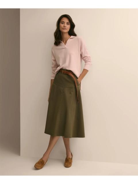 Brooks Brothers Cotton-Blend Twill A-Line Skirt