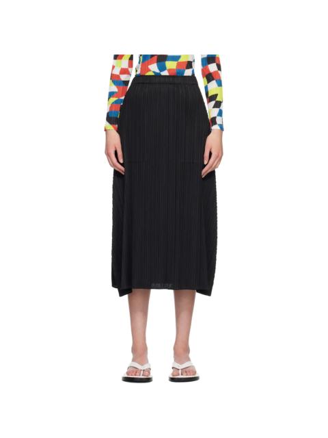 Pleats Please Issey Miyake Black Monthly Colors October Maxi Skirt