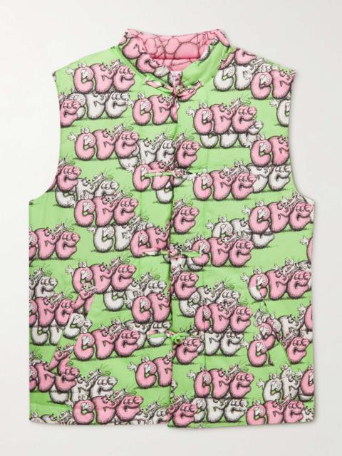 Comme des Garçons SHIRT + KAWS Reversible Quilted Printed Cotton-Poplin Gilet