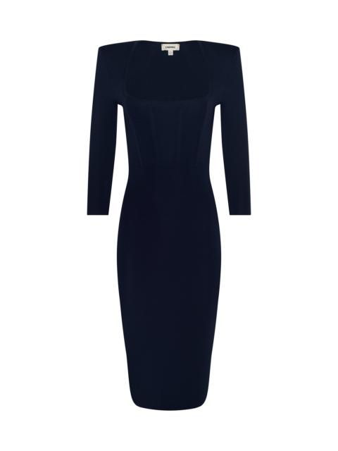 L'AGENCE Mary Corset Midi Dress