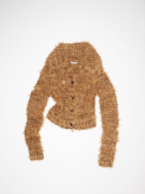 Hairy wool cardigan - Camel brown