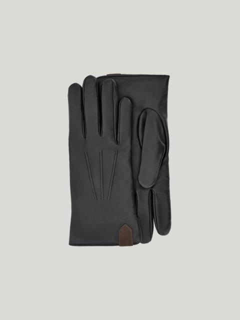 Canali BLACK NAPPA LEATHER GLOVES WITH CASHMERE LINING