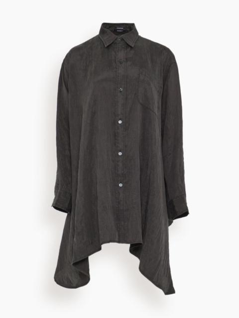 Draped Front Shirt in Black