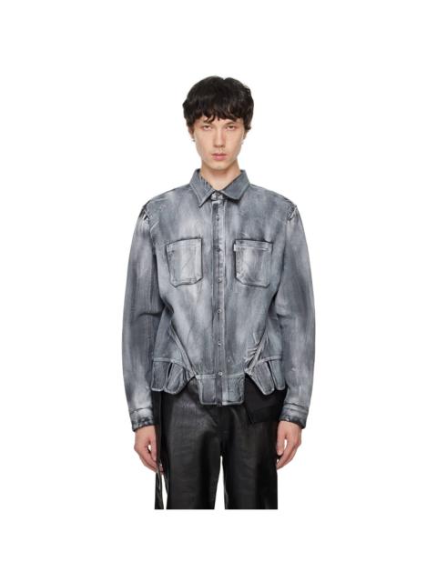 JUNTAE KIM Black Square Petal Corset Shirt