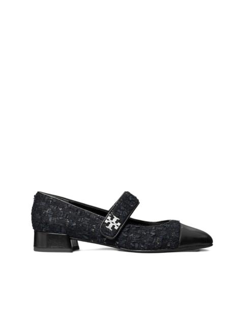 TORY BURCH Mary Jane tweed cap-toe pumps