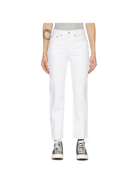 RE/DONE White 70s Stove Pipe Jeans