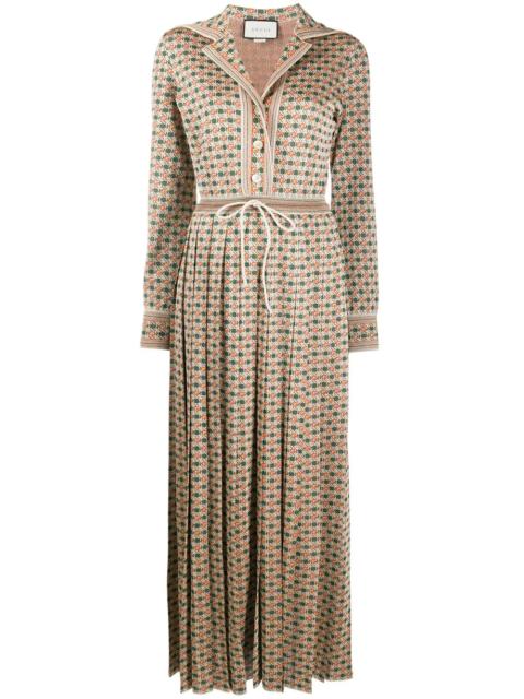 GUCCI long Square G lamé dress