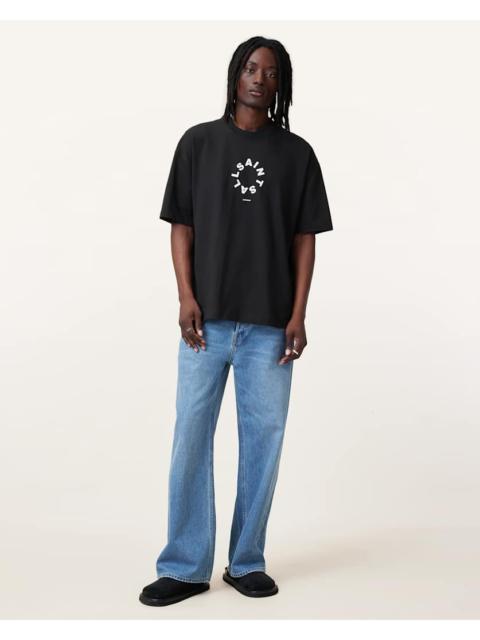 ALLSAINTS TIERRA OVERSIZED CREW NECK LOGO SWEATSHIRT