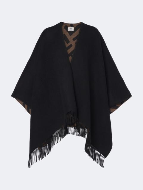 FENDI FF Zucca reversible wool and cashmere shawl