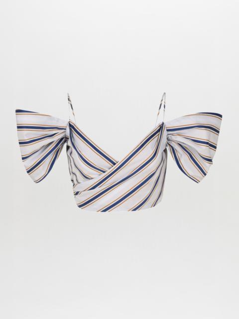 SILVIA TCHERASSI Khandi Top Camel Navy Stripes
