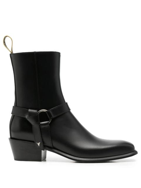 FENDI FENDI DOUBLE O BOOTS IN BLACK LEATHER