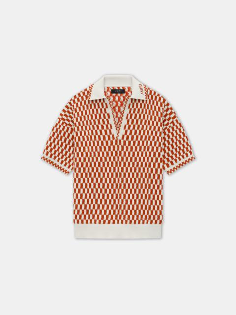 AMIRI CHECKERED OVERSIZED POLO
