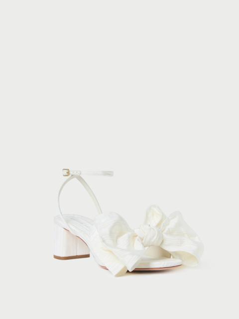 LOEFFLER RANDALL Carmen Cream Moiré Bow Sandal