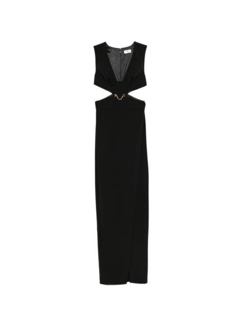 ELISABETTA FRANCHI chain V-neck maxi dress