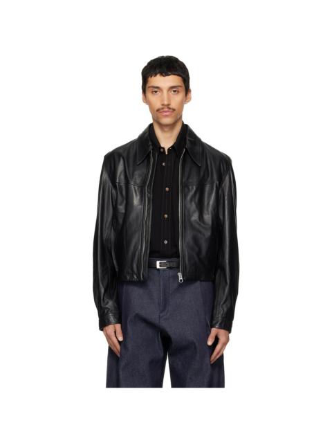 Lemaire Black Leather Biker Jacket