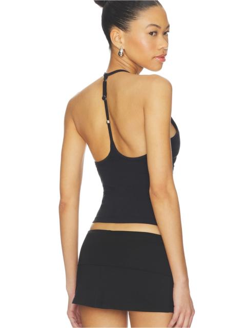 Frankies Bikinis X JENNIE Chantal Halter Cotton Jersey Top