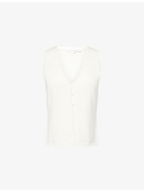GOOD AMERICAN The Knit Cotton and Linen-Blend Vest Top