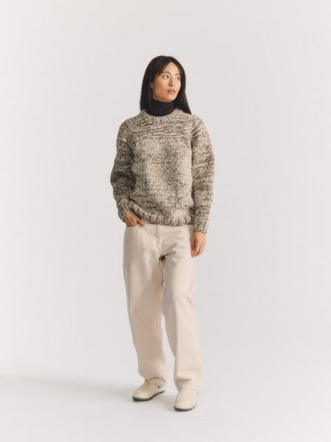 CASEY/CASEY MIX STITCH JUMPER - KHAKI/CHALK