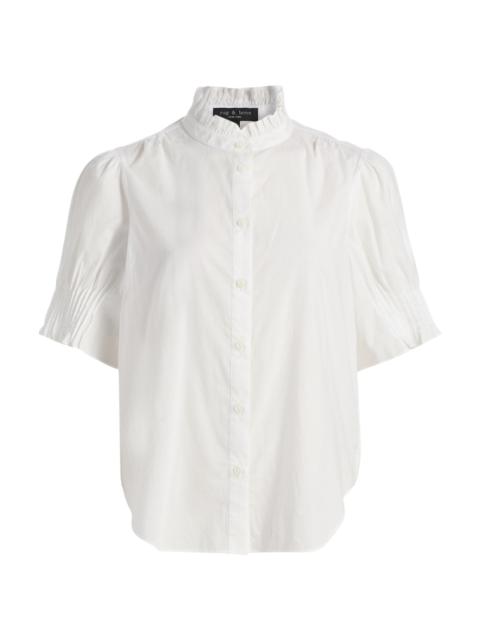 rag & bone Women's Dakota Cotton Poplin Puff-Sleeve Shirt - Bone