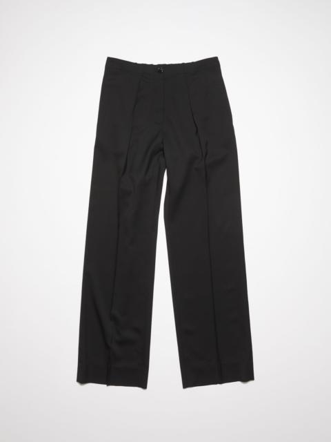 Tailored herringbone trousers - Black