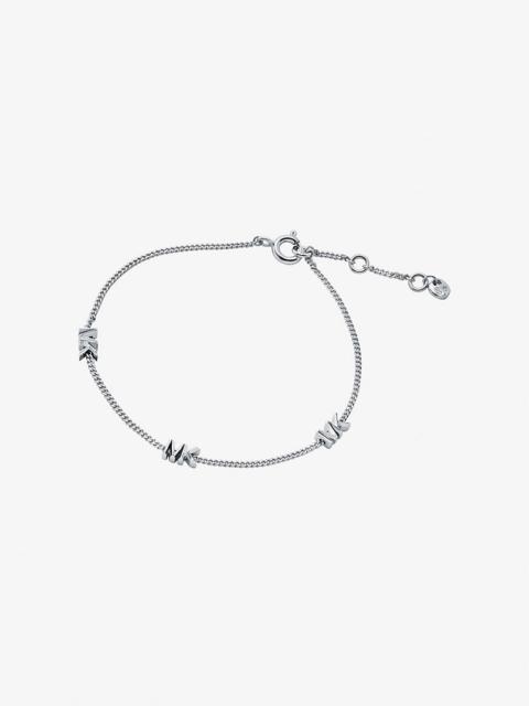 MICHAEL KORS Precious Metal-Plated Sterling Silver Logo Bracelet