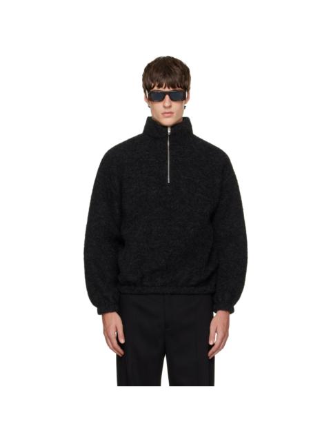 Jil Sander Black Quarter-Zip Sweater