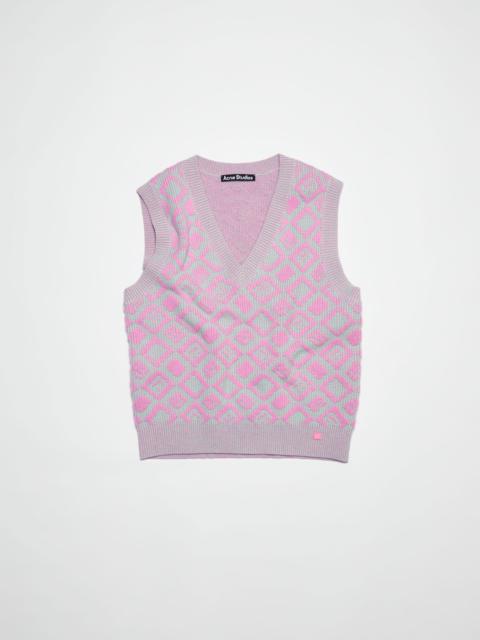 Face tiles vest - Bubble pink/spring green