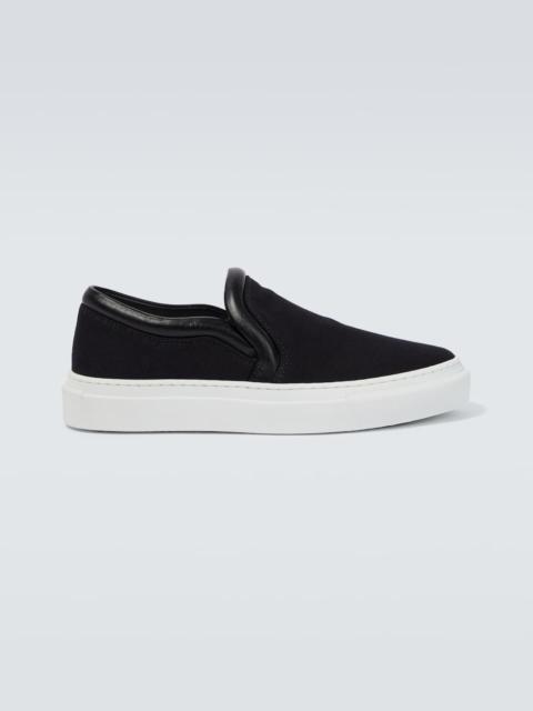 Leather-trimmed low-top sneakers