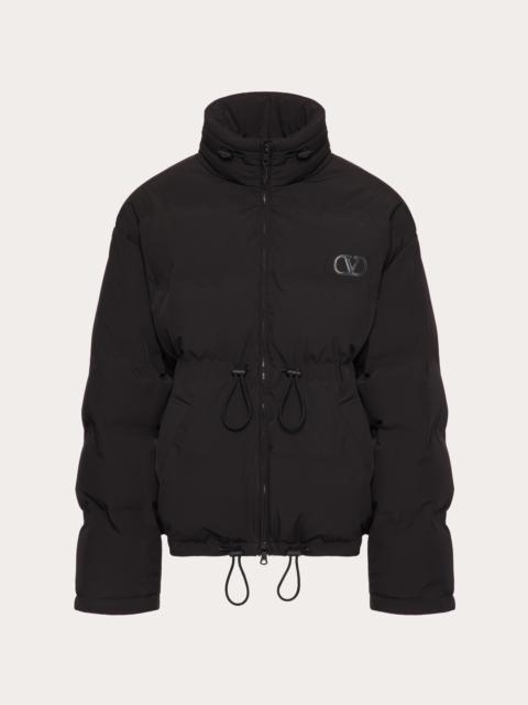 Valentino MATTE NYLON DOWN JACKET WITH HOOD AND VLOGO SIGNATURE PATCH