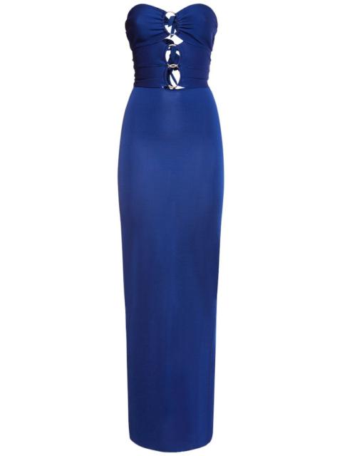 TOM FORD Keyhole strapless jersey long dress