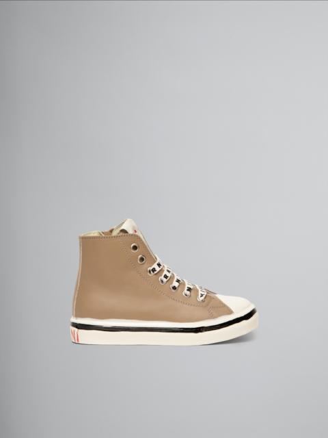 Marni BROWN LEATHER SNEAKER