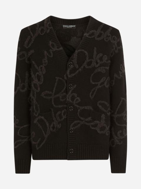 Cashmere cardigan with Dolce&Gabbana embroidery