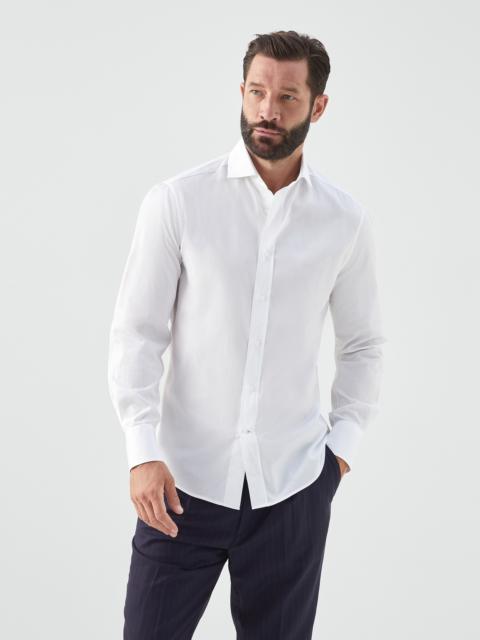 Brunello Cucinelli Twill basic fit shirt with spread collar