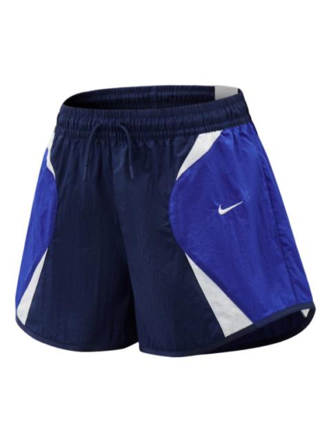 Nike (WMNS) Nike Sportswear Loose Mid-Rise Track Shorts Asia Sizing 'Midnight Navy Old Royal White' IM840
