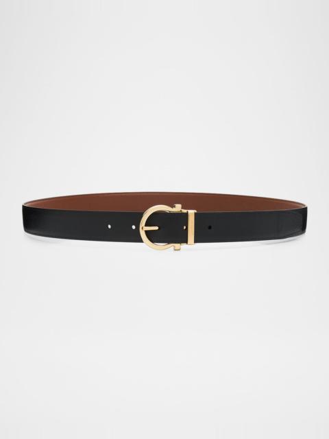 FERRAGAMO Men's Reversible Leather Gancini-Buckle Belt
