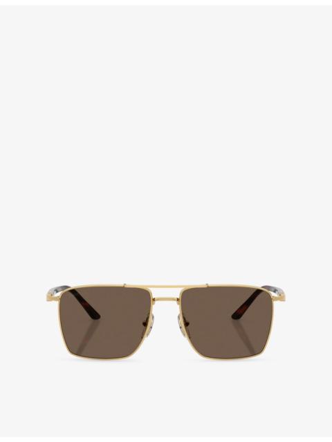 Persol PO1031S Square-Frame Tortoiseshell Metal Sunglasses