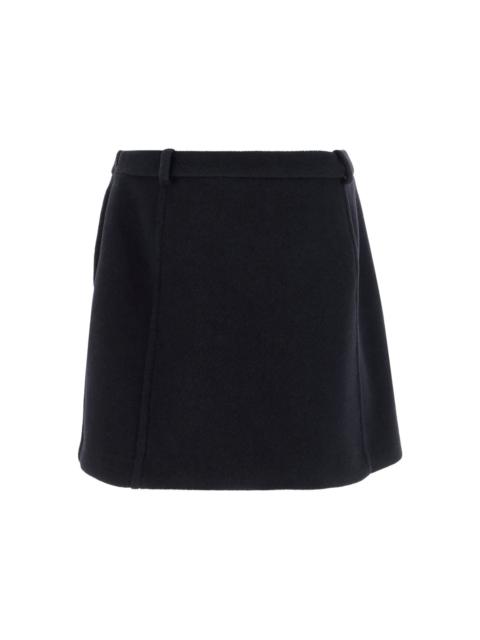 Jil Sander herringbone wool mini skirt