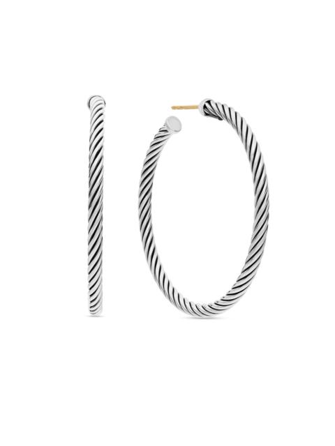 DAVID YURMAN Women's Cable Hoop Earrings in Sterling Silver, 1.5in - Silver