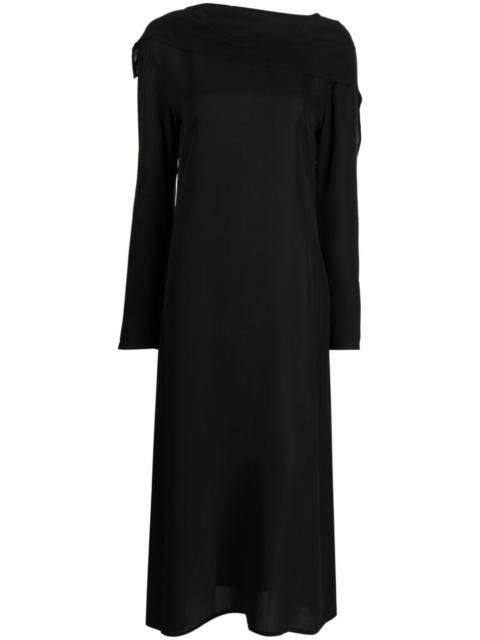 Yohji Yamamoto V-back silk midi dress