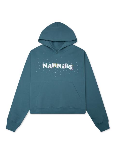 FLOWER TRIP CRYSTAL HOODIE - STEEL BLUE