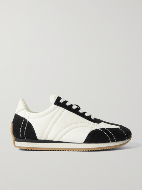 TOTEME The Sport Leather-trimmed Suede And Shell Sneakers