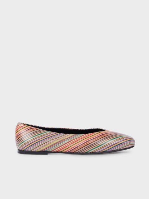 Paul Smith Women's Signature Stripe Leather 'Topanga' Ballet Flats