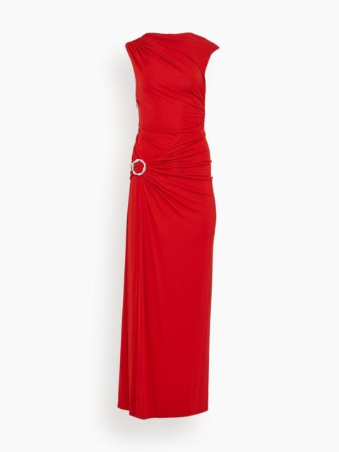 SIMKHAI Blaine Sleeveless Gown in Crimson