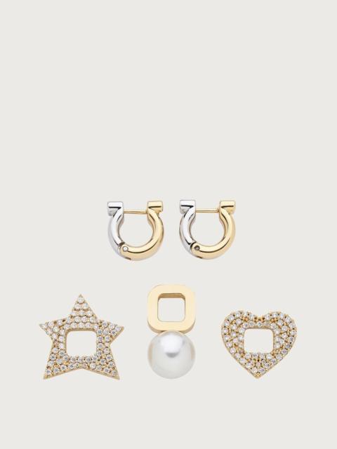 FERRAGAMO GANCINI EARRINGS WITH CHARM