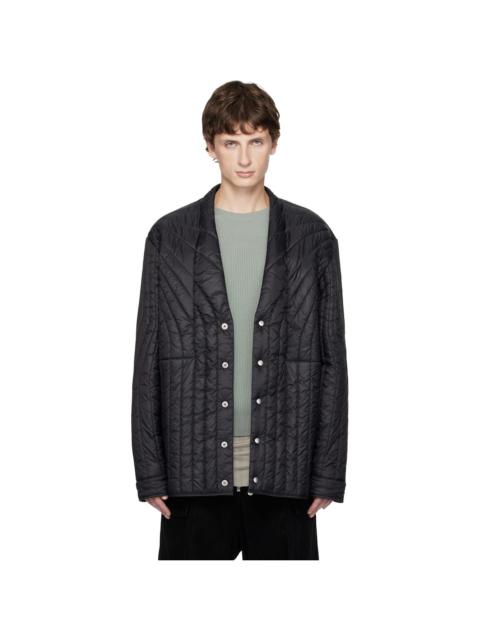 Rick Owens Black Concordians Long Sleeve Quilted Liner Down Jacket