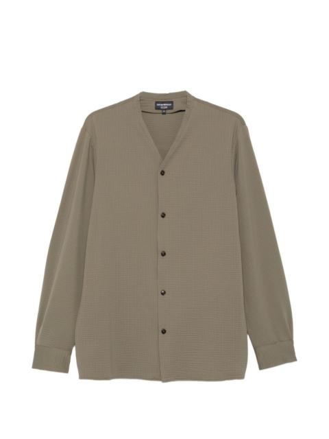EMPORIO ARMANI button-up V-neck shirt