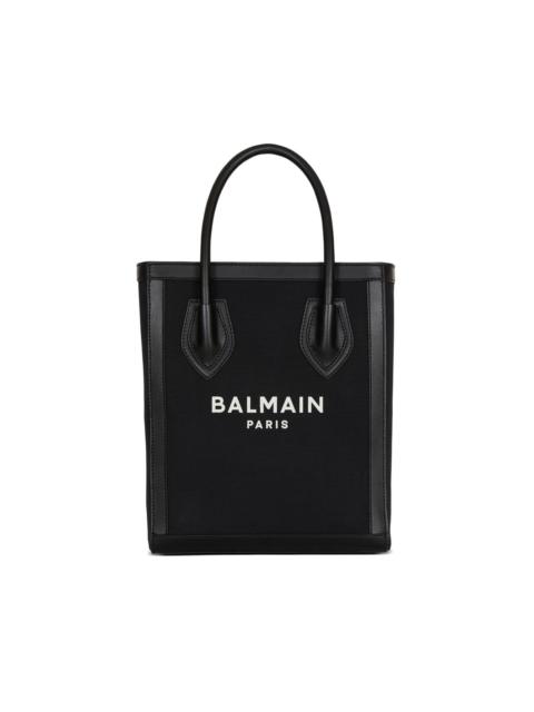 Balmain leather-trimmed canvas tote bag