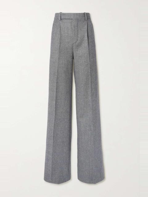SAINT LAURENT Houndstooth wool wide-leg pants