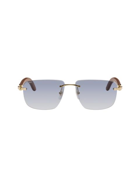 Cartier Gold 'C Allongé de Cartier' Sunglasses